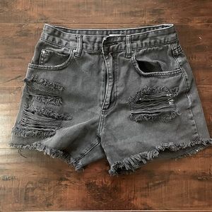 Billabong black ripped shorts